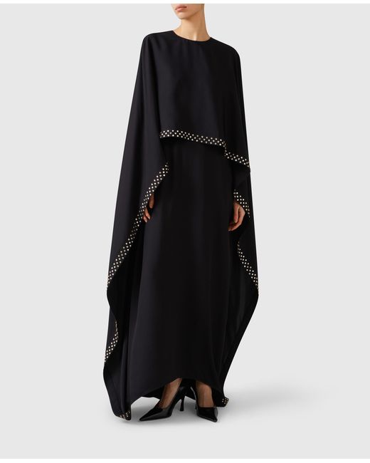 Stella McCartney Blue Lead-Free Crystal Cape Gown