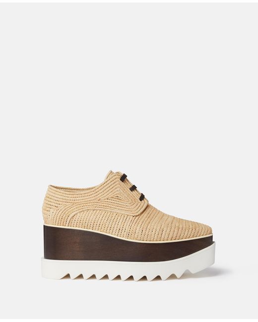 Stella McCartney White Elyse Raffia Platform Shoes