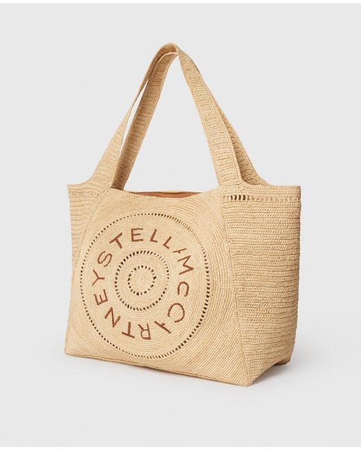 Stella McCartney Natural Logo Raffia Large Tote Bag
