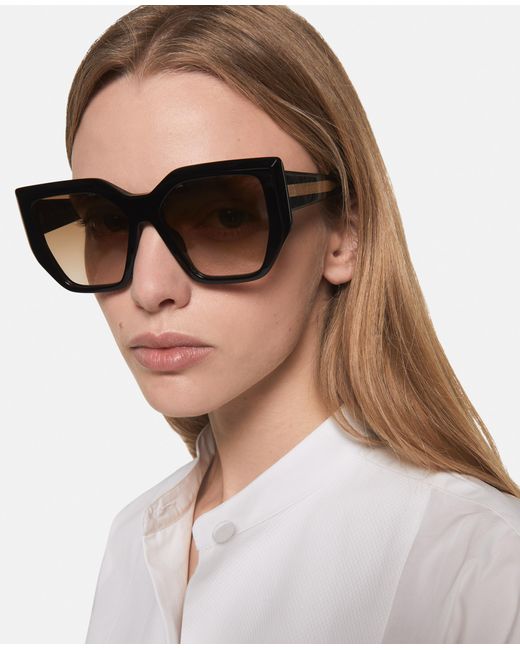 Stella McCartney Brown Chunky Square Cat-eye Sunglasses