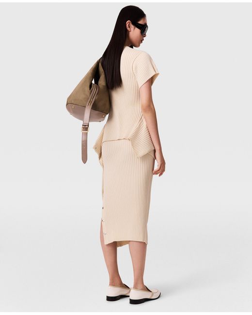 Stella McCartney Natural Peplum Knit T-Shirt