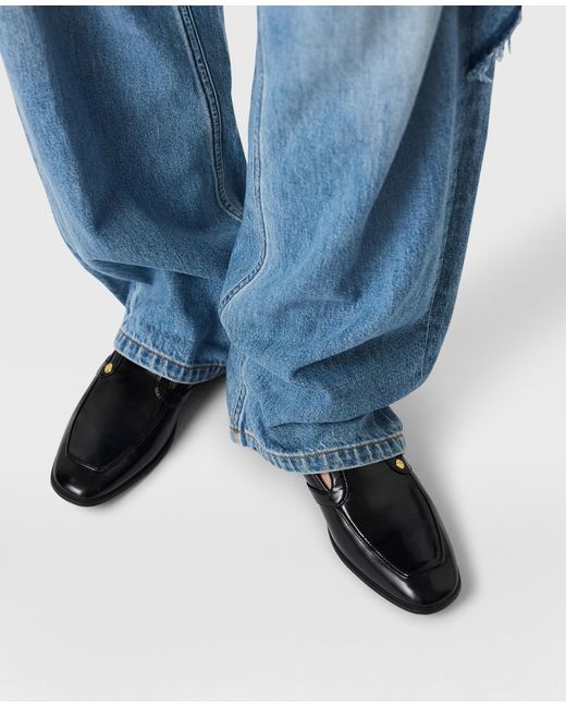 Stella McCartney White Brushed Bicolor Loafers