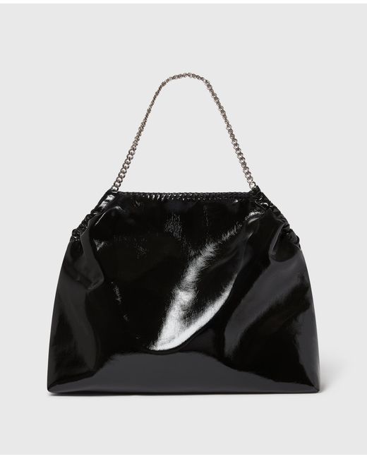 Stella McCartney Black Falabella Drawstring Patent Tote Bag