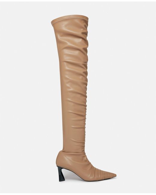 Stella McCartney White Elsa Ruched Thigh-high Boots