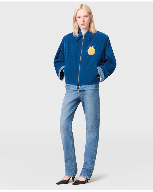 Stella McCartney Blue Corduroy Panel Denim Jacket