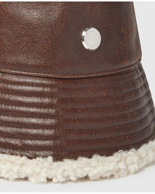 Stella McCartney Brown Logo Plush-lined Bucket Hat