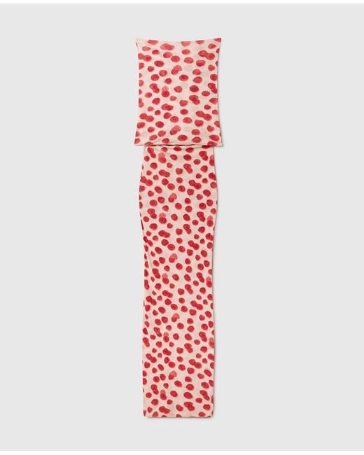 Stella McCartney White Raspberry Print Mesh Maxi Dress