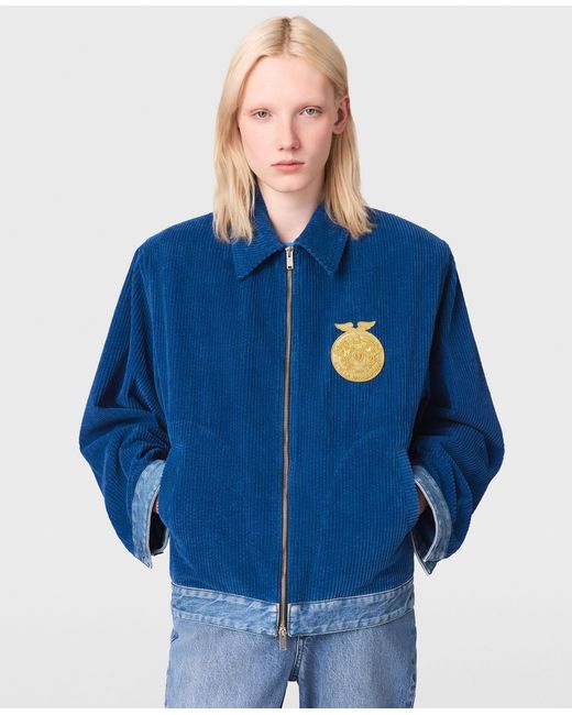 Stella McCartney Blue Corduroy Panel Denim Jacket
