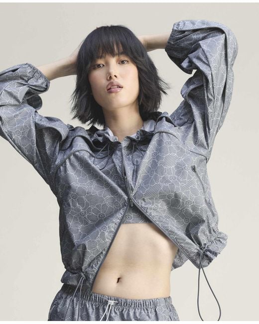 Stella McCartney Blue High-Neck Hooded Jacket