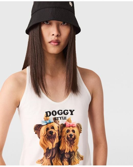 Stella McCartney White Jeff Koons Doggy Style Tank