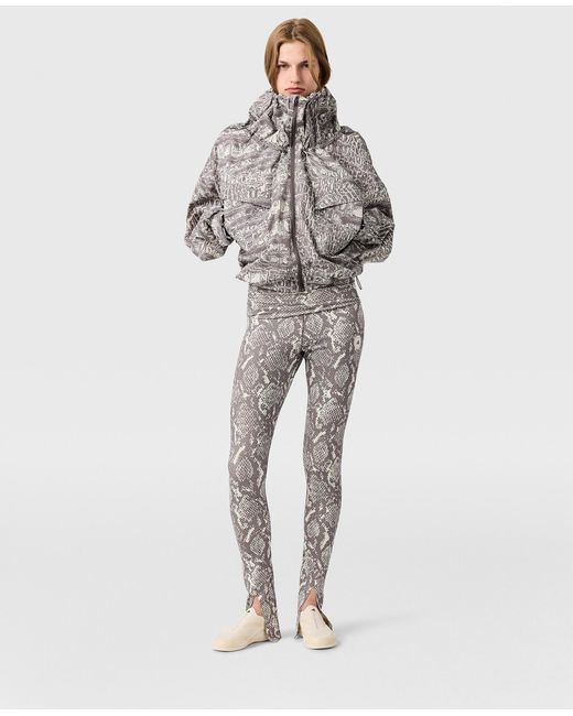 Stella McCartney Gray Roll-Top Split-Cuff Graphic Print Leggings