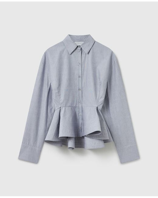 Stella McCartney Blue Chambray Peplum Shirt