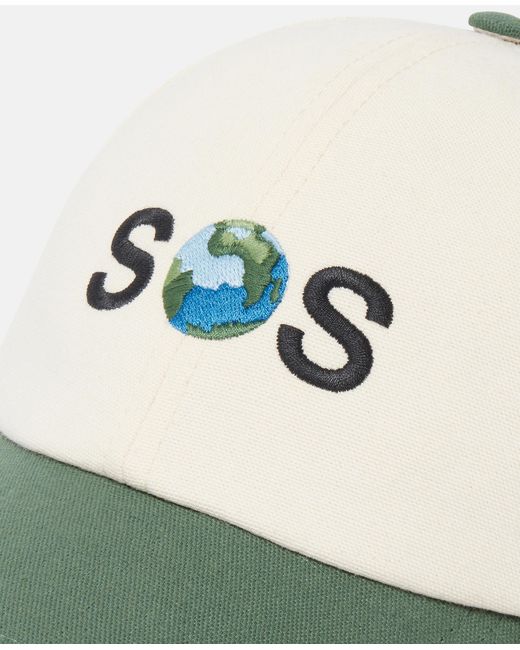Stella McCartney White Sos Embroidered Baseball Cap