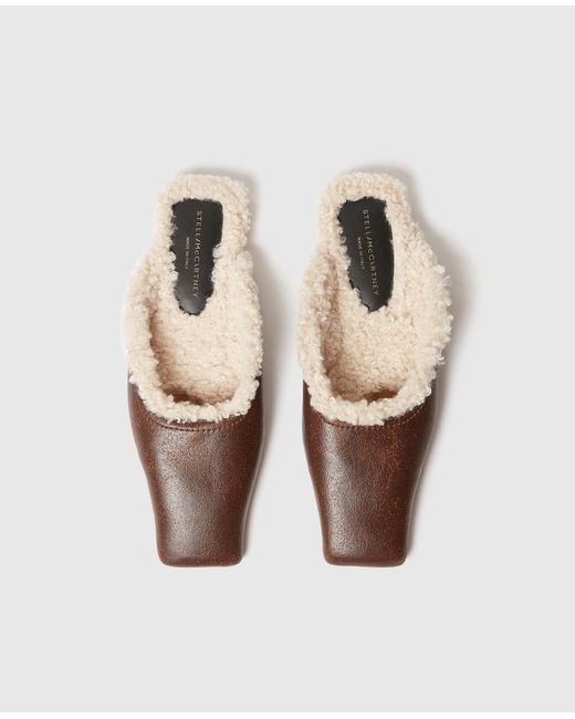 Stella McCartney Brown Vegan Plush-lined Slippers