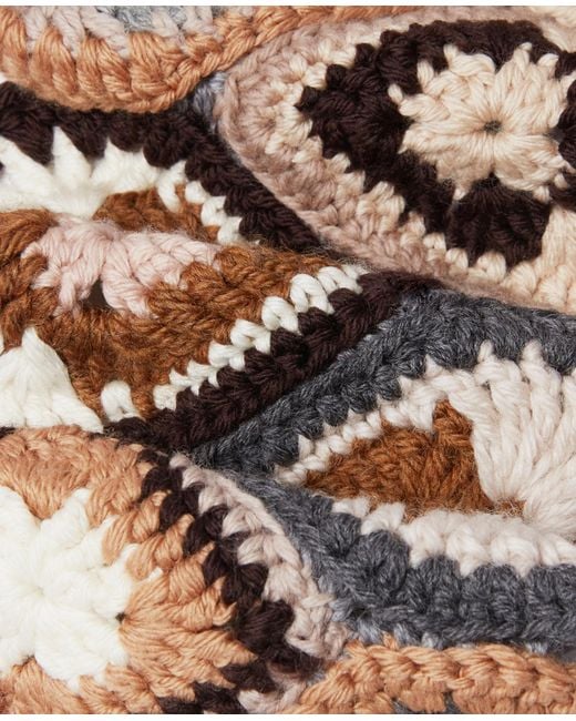 Stella McCartney White Hand-Crocheted Heart Scarf