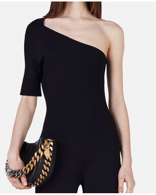 Stella McCartney Black Compact Knit One-shoulder Jumpsuit