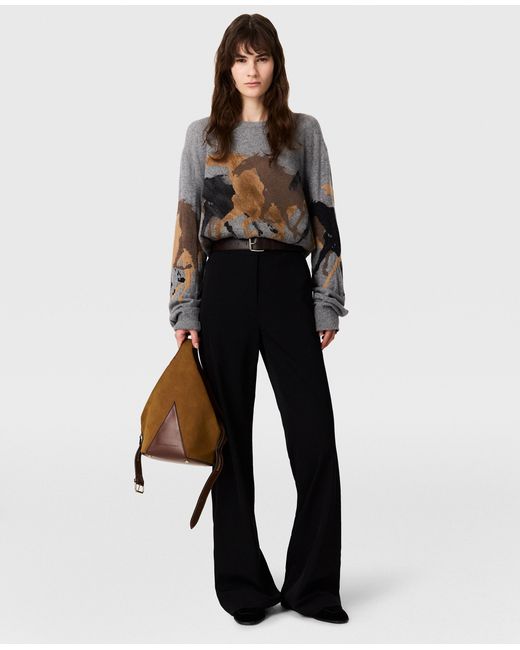 Stella McCartney Gray Racing Horses Knit Jumper