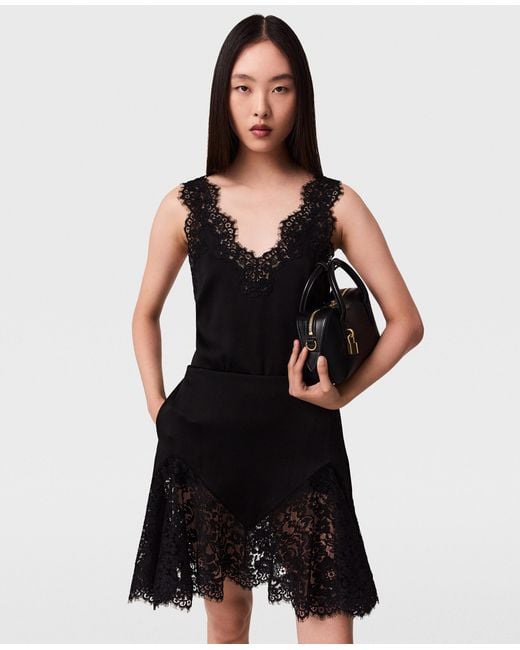 Stella McCartney Black Lace-trimmed Satin Top