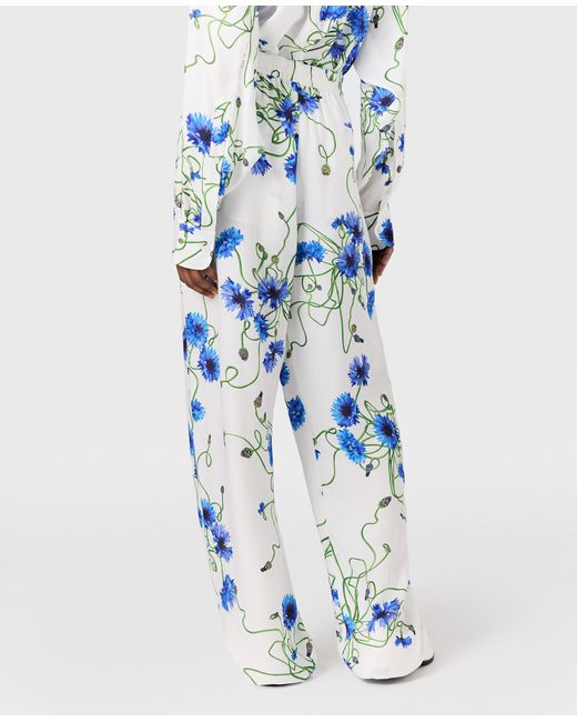 Stella McCartney Blue Cornflower Print Trousers