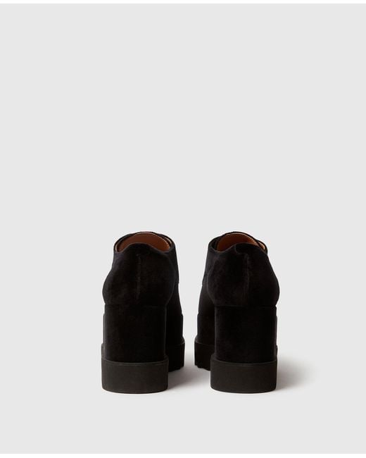 Stella McCartney Black Elyse Velvet Platform Shoes