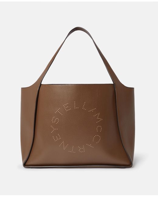 Stella McCartney Brown Logo Large Tote Bag, , Chocolate