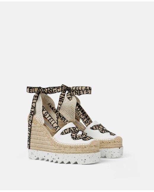 Stella McCartney White Gaia Platform Espadrille Wedges