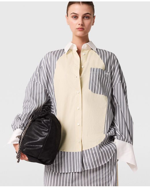 Stella McCartney White Oversized Mixed Stripe Shirt