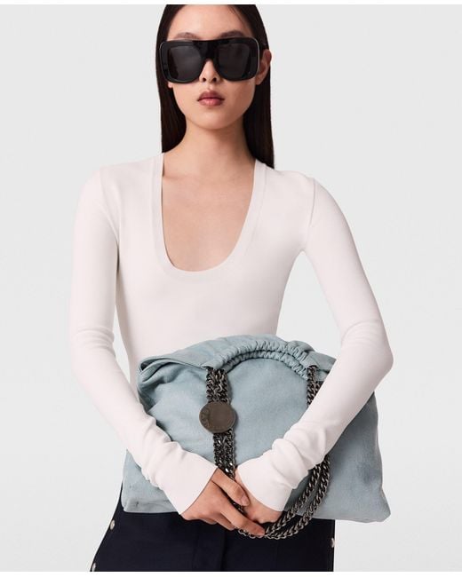 Stella McCartney Blue Falabella Medium Drawstring Bag