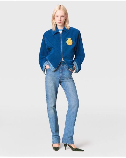 Stella McCartney Blue Corduroy Panel Slim-leg Jeans
