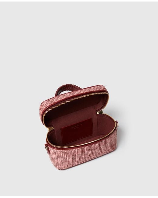 Stella McCartney Pink Falabella Raffia Vanity Case, One Size