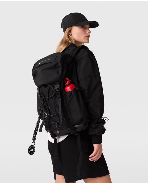 Stella McCartney Black Logo Hiking Backpack, One Size