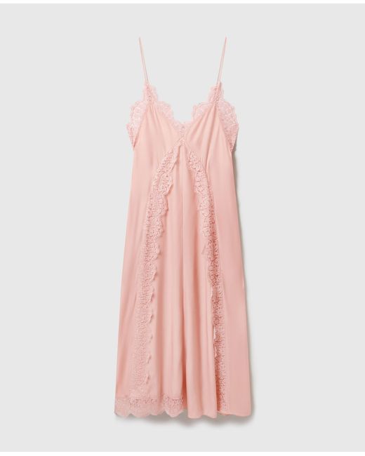 Stella McCartney Pink Lace-Trimmed Midi Dress