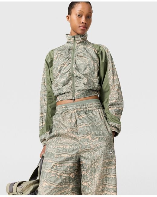 Stella McCartney Green Funnel Neck Graphic Print Track Jacket