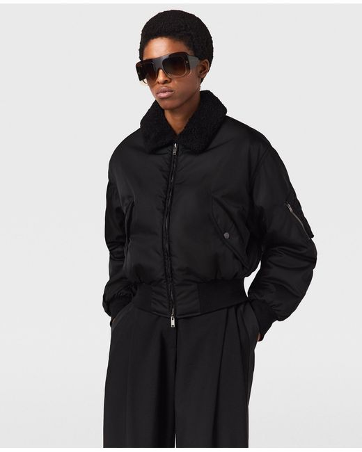 Stella McCartney Black Collared Bomber Jacket