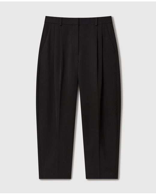 Stella McCartney Black Pleated High-Rise Wool Pants