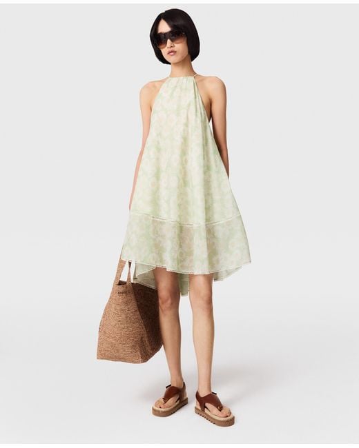 Stella McCartney White Daisy Print Halterneck Mini Dress