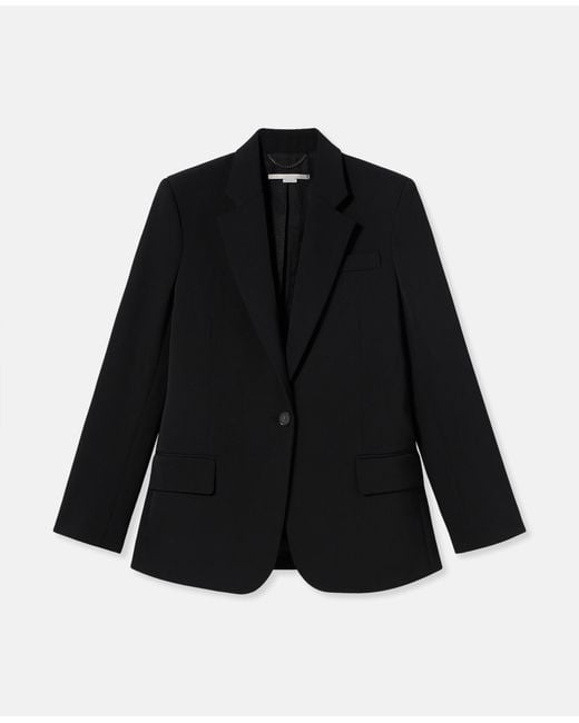 Stella McCartney Black Wool Flannel Slim Fit Boyfriend Blazer