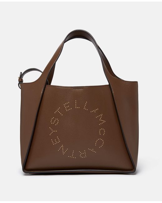 Stella McCartney Brown Logo Top Handle Crossbody Bag