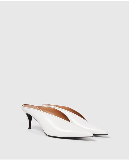 Stella McCartney White Brushed Heeled Mules