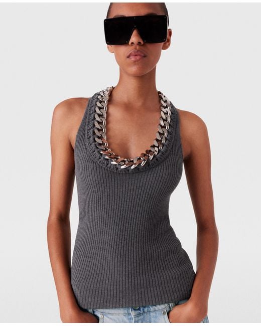Stella McCartney White Chunky Chain Tank Top