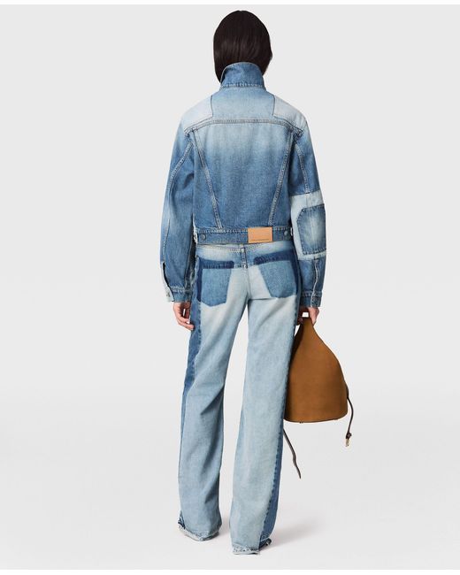 Stella McCartney Blue Patchwork Straight-leg Jeans