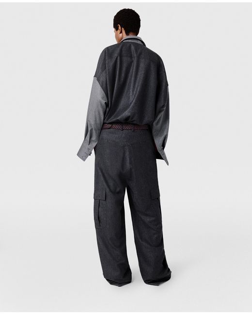 Stella McCartney Gray Paneled Slouchy Cargo Pants