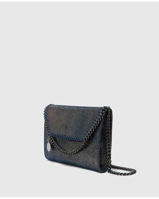 Stella McCartney Gray Falabella Mini Crossbody Handbag With Diamond-Cut Chain