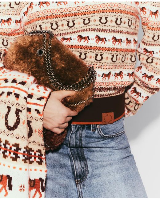 Stella McCartney Red Fair Isle Wool Turtleneck