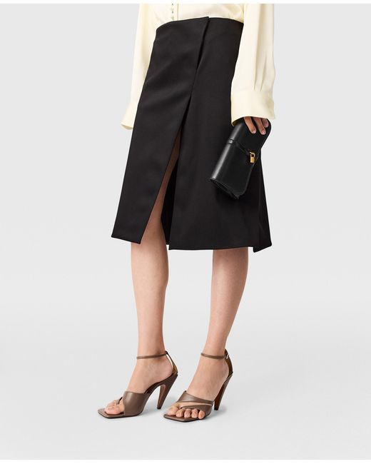 Stella McCartney Black Tailored Satin Midi Skirt