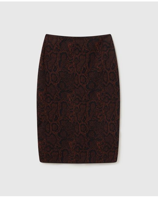 Stella McCartney White Snake Print Knit Midi Skirt
