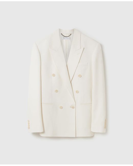 Stella McCartney White Double-breasted Tuxedo Blazer
