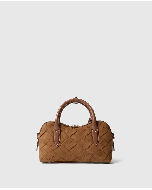 Stella McCartney Brown Ryder Woven Suede-Effect Crossbody Bag