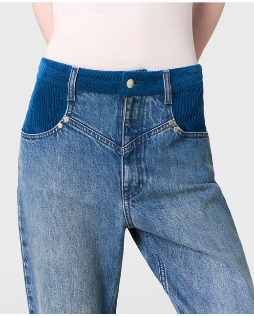 Stella McCartney Blue Corduroy Panel Slim-leg Jeans