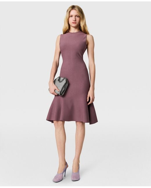 Stella McCartney Purple Compact Knit Peplum Dress